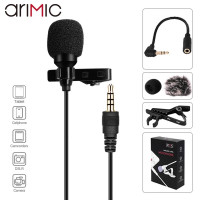 ARIMIC Петличный микрофон AUX 3.5mm для камеры / телефона + аксессуары (длина 1.5м) (8677)