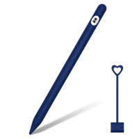 Силиконовый чехол + держатель зарядки для Apple Pencil 1 (тёмно-синий) 53201