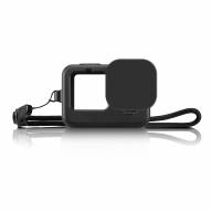 PULUZ Чехол силиконовый для GoPro 9 (цвет чёрный) + шнурок + защита линзы (PU518B) - PULUZ Чехол силиконовый для GoPro 9 (цвет чёрный) + шнурок + защита линзы (PU518B)