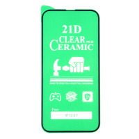 Стекло Ceramics 5D для iPhone 13 Pro Max / 14 Plus (чёрный) B+ (4874)
