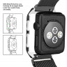 Ремешок для Apple Watch 38mm миланская петля + противоударный кейс (чёрный) 5099 - Ремешок для Apple Watch 38mm миланская петля + противоударный кейс (чёрный) 5099
