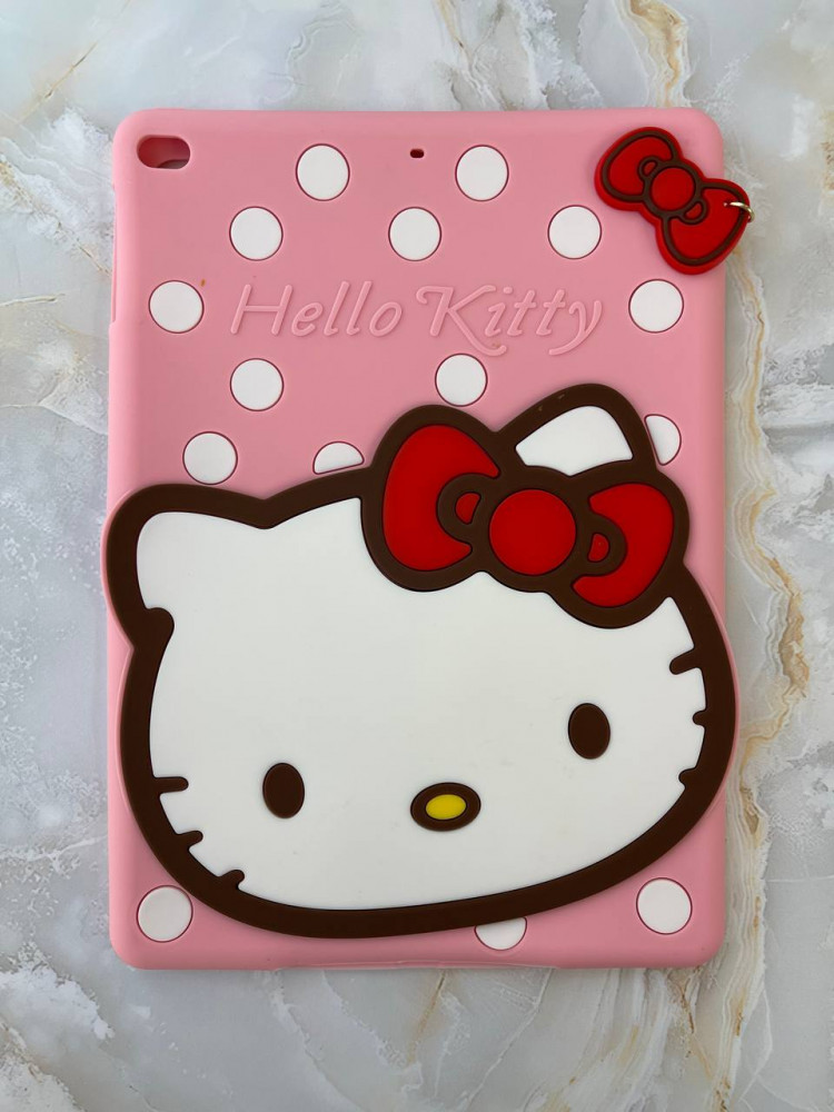 Чехол для iPad Air 9.7 / 2017 / 2018 силиконовый 3D Hello Kitty (розовый) 9136