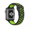 Ремешок силиконовый для Apple Watch 38mm / 40mm / 41mm спортивный Nike (чёрно-зелёный) 2501 - Ремешок силиконовый для Apple Watch 38mm / 40mm / 41mm спортивный Nike (чёрно-зелёный) 2501