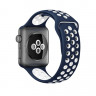 Ремешок силиконовый для Apple Watch 42mm / 44mm / 45mm спортивный Nike (сине-белый) 1231 - Ремешок силиконовый для Apple Watch 42mm / 44mm / 45mm спортивный Nike (сине-белый) 1231