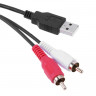 USB кабель переходник 3.5mm AUX на 2xRCA 1 метр (5003) - USB кабель переходник 3.5mm AUX на 2xRCA 1 метр (5003)