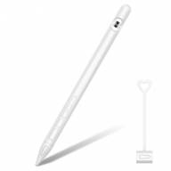Силиконовый чехол + держатель зарядки для Apple Pencil 1 (белый) 53201 - Силиконовый чехол + держатель зарядки для Apple Pencil 1 (белый) 53201