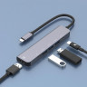 BRONKA Хаб Type-C 6в1 (HDMI x1 / PD 3.0 x1 / USB-C x1 / USB 3.0 x3 ) модель UC90 цвет серый космос (Г90-52618) - BRONKA Хаб Type-C 6в1 (HDMI x1 / PD 3.0 x1 / USB-C x1 / USB 3.0 x3 ) модель UC90 цвет серый космос (Г90-52618)
