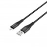 BOROFONE USB кабель нейлоновый 8-pin BX29 2.4A, 1метр (чёрный) 6423 - BOROFONE USB кабель нейлоновый 8-pin BX29 2.4A, 1метр (чёрный) 6423