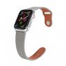 Ремешок Apple Watch 38mm / 40mm / 41mm кожаный pin-and-tuck (серый) 1543 - Ремешок Apple Watch 38mm / 40mm / 41mm кожаный pin-and-tuck (серый) 1543