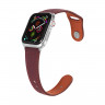 Ремешок Apple Watch 38mm / 40mm / 41mm кожаный pin-and-tuck (бордо) 1543 - Ремешок Apple Watch 38mm / 40mm / 41mm кожаный pin-and-tuck (бордо) 1543