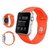 Ремешок Apple Watch 42mm / 44mm силикон гладкий (оранжевый) 6475