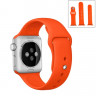 Ремешок Apple Watch 42mm / 44mm силикон гладкий (оранжевый) 6475 - Ремешок Apple Watch 42mm / 44mm силикон гладкий (оранжевый) 6475