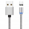 USB кабель магнитный 8-pin нейлоновый X-Cable (серебро) 8201 - USB кабель магнитный 8-pin нейлоновый X-Cable (серебро) 8201
