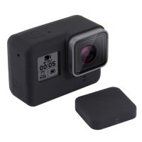 PULUZ Противоударный силиконовый чехол на рамку GoPro 5 / 6 / 7 + защита линзы (чёрный) PU190