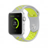 Ремешок силиконовый для Apple Watch 38mm / 40mm / 41mm спортивный Nike (серо-салатовый) 2501 - Ремешок силиконовый для Apple Watch 38mm / 40mm / 41mm спортивный Nike (серо-салатовый) 2501