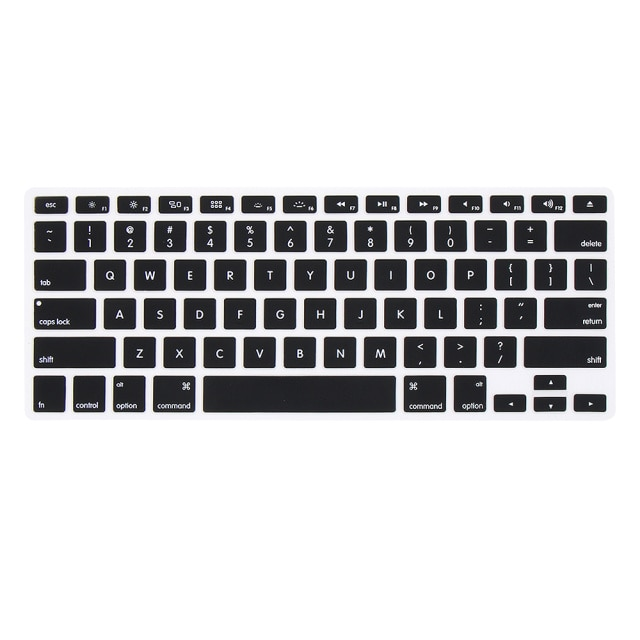 БРОНЬКА Накладка на клавиатуру MacBook Air 13 2011-2017 (A1466 / A1369) / Pro 13 2009-2015 (A1278 / A1425 / A1502) / Pro 15 2008-2015 (A1286 / A1398) силикон USA (чёрный) 9368