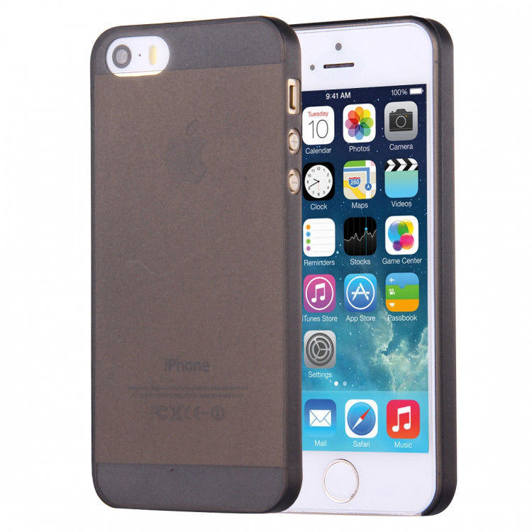 CAFELE Чехол для iPhone 5 / 5S /SE TPU с вырезом под яблоко (серый) 4425