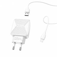 BOROFONE СЗУ + USB кабель 8-pin, BA45A, 2 порта USB, длина: 1 метр, 2.4A (белый) 6306 - BOROFONE СЗУ + USB кабель 8-pin, BA45A, 2 порта USB, длина: 1 метр, 2.4A (белый) 6306