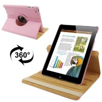 Чехол Книжка 360° кожаный для iPad 2 / 3 / 4 (розовый) 0375