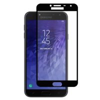 Стекло 5D Samsung Galaxy J4 2018 полная проклейка (чёрный) 5654