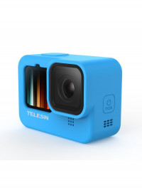 TELESIN Чехол силиконовый для GoPro HERO 9/10/11 (синий) + шнурок + защита линзы (GP-HER-043) 69449