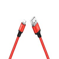 HOCO USB кабель X14 8-pin нейлон, длина: 1 метр (красный) 5923