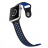 Ремешок силиконовый для Apple Watch 38mm / 40mm / 41mm спортивный Nike (чёрно-синий) 2501 - Ремешок силиконовый для Apple Watch 38mm / 40mm / 41mm спортивный Nike (чёрно-синий) 2501