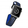 Ремешок силиконовый для Apple Watch 38mm / 40mm / 41mm спортивный Nike (чёрно-синий) 2501 - Ремешок силиконовый для Apple Watch 38mm / 40mm / 41mm спортивный Nike (чёрно-синий) 2501