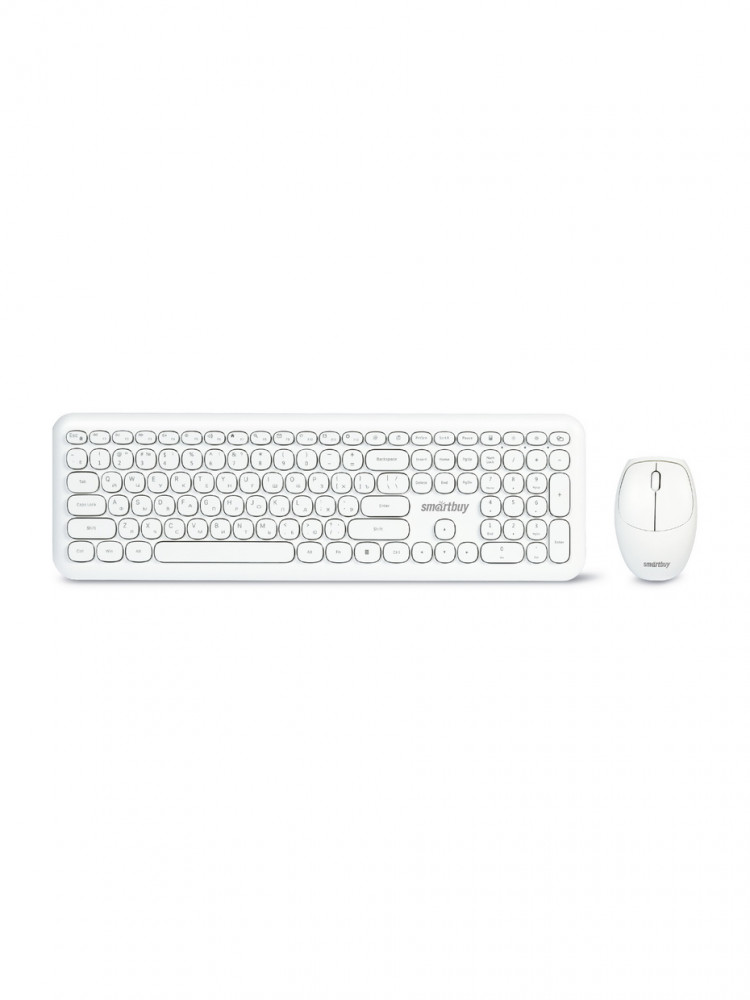 Smartbuy Компьютерная беспроводная клавиатура+мышь 2.4GHz модель SBC-666395AG-W (белый) Г30-68312