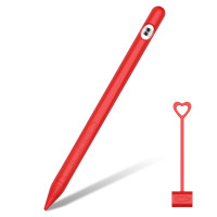 Силиконовый чехол + держатель зарядки для Apple Pencil 1 (красный) 53201