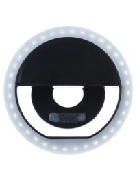 Портативная LED-лампа RK-12 на прищепке для телефона (чёрный) 9609
