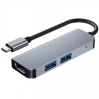 BRONKA Хаб Type-C 3в1 (USB 3.0 х2 / HDMI 4K х1 ) Г90-31552