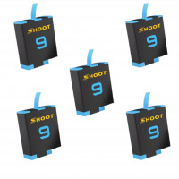 SHOOT Набор 5шт аккумулятор Quick Charge 1800mAh для GoPro Hero 9 / GoPro Hero 10 (AHDBT-901) 17563