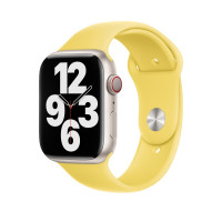 Ремешок Apple Watch 42mm / 44mm / 45mm силикон гладкий (жёлтый) 6475