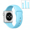 Ремешок Apple Watch 38mm / 40mm силикон гладкий (нежно-голубой) 6339 - Ремешок Apple Watch 38mm / 40mm силикон гладкий (нежно-голубой) 6339