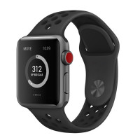 Ремешок силиконовый для Apple Watch 38mm / 40mm / 41mm спортивный Nike (чёрный) 2501