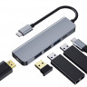 BRONKA Хаб Type-C 5в1 (HDMI x1 / USB 3.0 x3 / PD x1) Г90-52779 - BRONKA Хаб Type-C 5в1 (HDMI x1 / USB 3.0 x3 / PD x1) Г90-52779