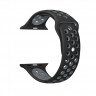 Ремешок силиконовый для Apple Watch 38mm / 40mm / 41mm спортивный Nike (чёрно-серый) 2501 - Ремешок силиконовый для Apple Watch 38mm / 40mm / 41mm спортивный Nike (чёрно-серый) 2501