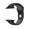 Ремешок силиконовый для Apple Watch 38mm / 40mm / 41mm спортивный Nike (чёрно-серый) 2501 - Ремешок силиконовый для Apple Watch 38mm / 40mm / 41mm спортивный Nike (чёрно-серый) 2501
