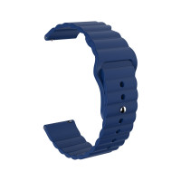 Ремешок силиконовый "Wave" для Умных часов 20mm на застёжке pin-and-tuck (тёмно-синий) 8557