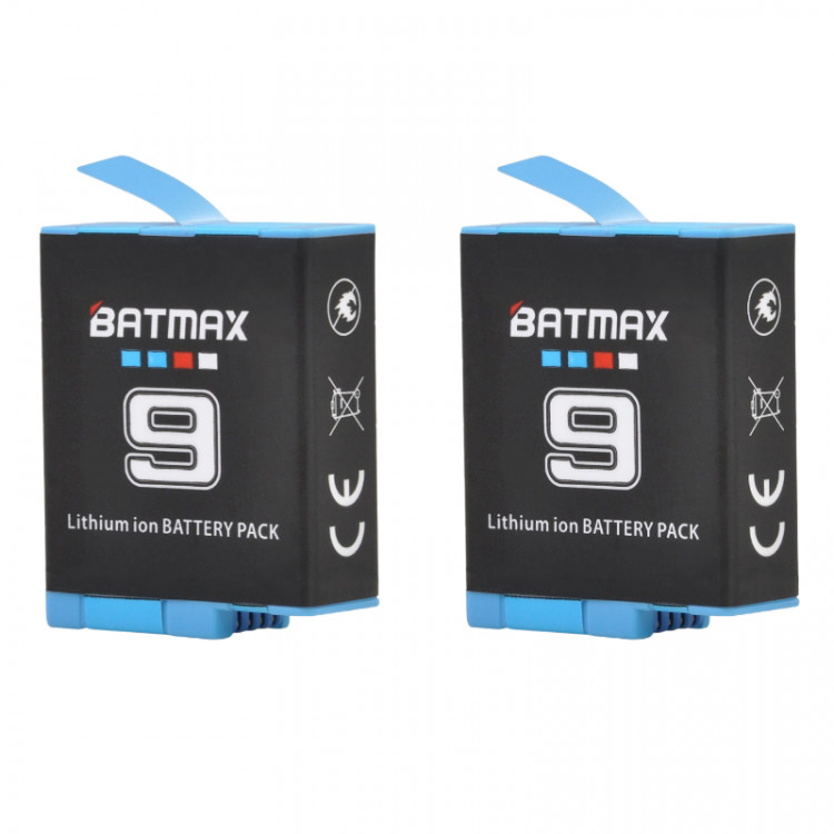 (НАБОР 2ШТ) BATMAX Набор АКБ аккумулятор для GoPro HERO 9 / GoPro HERO 10 (3.85V 1780mAh Li-ion 6.85Wh) Код МС: 109665