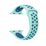 Ремешок силиконовый для Apple Watch 38mm / 40mm / 41mm спортивный Nike (бирюзово-синий) 2501 - Ремешок силиконовый для Apple Watch 38mm / 40mm / 41mm спортивный Nike (бирюзово-синий) 2501