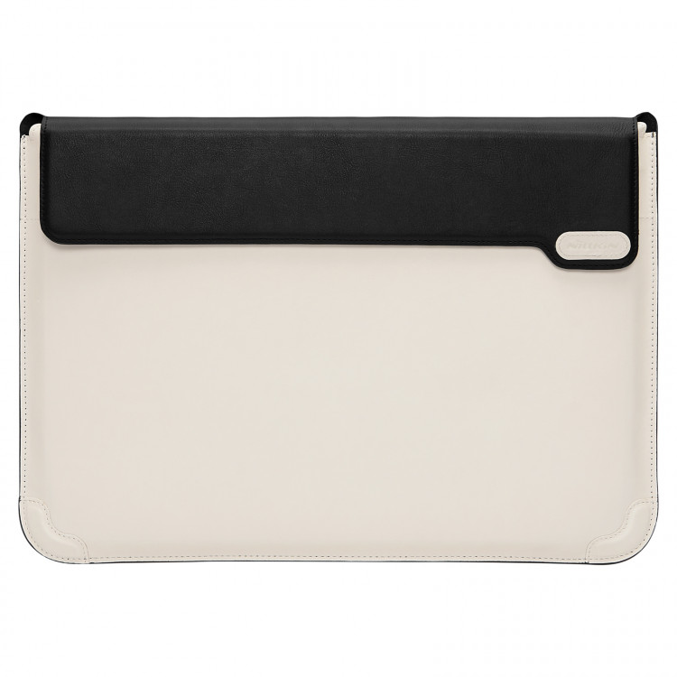 NILLKIN Сумка-папка для MacBook Pro / Air 15" - 16" горизонтальная серии Leather с подставкой (бежево-чёрный) 1758