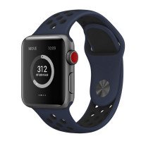 Ремешок силиконовый для Apple Watch 38mm / 40mm / 41mm спортивный Nike (сине-чёрный) 2501