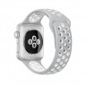 Ремешок силиконовый для Apple Watch 38mm / 40mm / 41mm спортивный Nike (серо-белый) 2501 - Ремешок силиконовый для Apple Watch 38mm / 40mm / 41mm спортивный Nike (серо-белый) 2501
