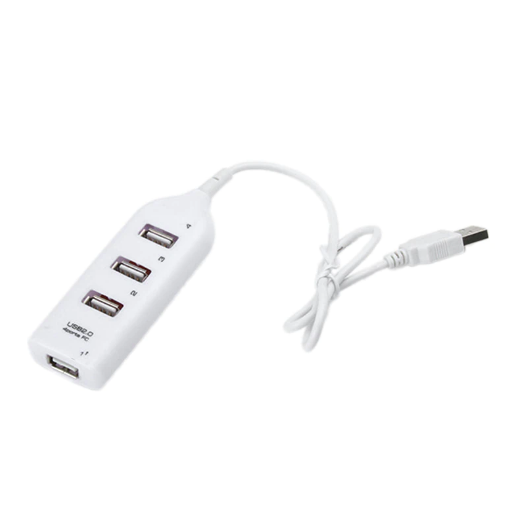 БРОНЬКА USB-хаб 4в1 (USB 2.0 х4) кабель 30см белый (1034)