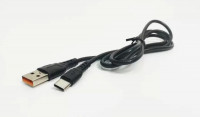 DENMEN USB кабель Type-C D42T 2.4A, 1 метр (чёрный) 8031