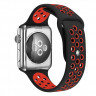 Ремешок силиконовый для Apple Watch 38mm / 40mm / 41mm спортивный Nike (чёрно-красный) 2501 - Ремешок силиконовый для Apple Watch 38mm / 40mm / 41mm спортивный Nike (чёрно-красный) 2501
