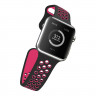 Ремешок силиконовый для Apple Watch 38mm / 40mm / 41mm спортивный Nike (чёрно-фуксия) 2501 - Ремешок силиконовый для Apple Watch 38mm / 40mm / 41mm спортивный Nike (чёрно-фуксия) 2501