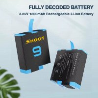SHOOT Сменный аккумулятор Quick Charge 1800mAh для GoPro Hero 9 (AHDBT-901) 17563